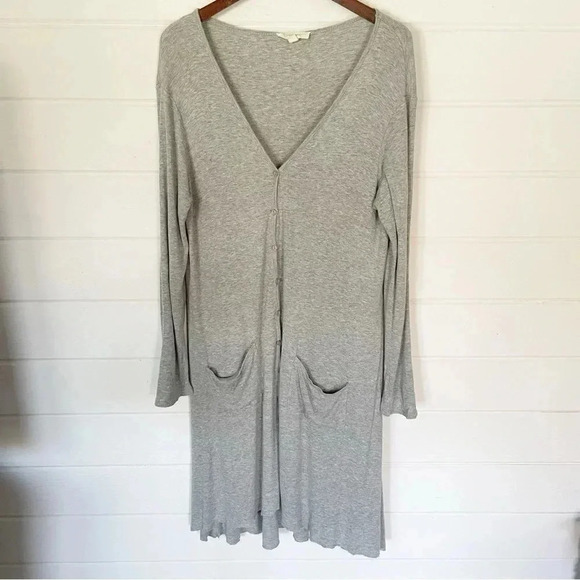 onetheland Sweaters - Ontheland Lightweight Rib Knit Button Down Raw Hem Duster Cardigan Size Large